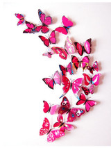 12pcs New Qualified Wall Stickers Decal Wall Stickers Home Decorations 3D Butterfly Rainbow PVC Wallpaper for living room