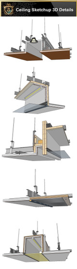 【Best 70 Types Ceiling Sketchup 3D Detail Models】 (★Recommanded★)