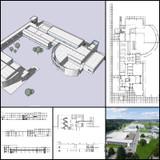 【World Famous Architecture CAD Drawings】Richard Meier - Weishaupt Forum