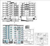 【Architecture CAD Projects】Apartment with Commercial building