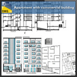 【Architecture CAD Projects】Apartment with Commercial building