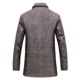 2019 Winter Men's Casual Wool Trench Coat Fashion Business Long Thicken Slim Overcoat Jacket Male Peacoat Brand Clothes 1717