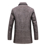 2019 Winter Men's Casual Wool Trench Coat Fashion Business Long Thicken Slim Overcoat Jacket Male Peacoat Brand Clothes 1717