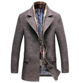 2019 Winter Men's Casual Wool Trench Coat Fashion Business Long Thicken Slim Overcoat Jacket Male Peacoat Brand Clothes 1717