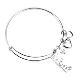 Silver Bangle : Mom love (Shipped From USA)