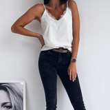 Women Camis Sexy Lace Trimmed V-neck Camisole Tank Tops Women Camis Sexy Lace Trimmed V-neck Camisole Tank Tops