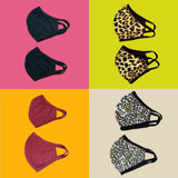 Washable reusable face protection animal print face mask