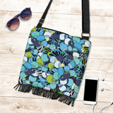 Funky Patterns in Blue - Crossbody Boho Bag