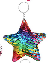 Sequin Keychain - Rainbow Star