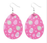 Easter Earrings - Pink with Green Eggs