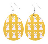 Easter Earrings - Yellow Gold With White Bunny