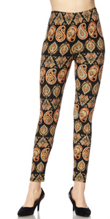 Paisley Orange and Black PS Legging