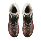 Floral Chintz Faux Fur Lined Vegan Leather Boots