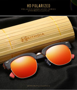 KITHDIA Half Skateboard Wooden Sunglasses - 4 Colors