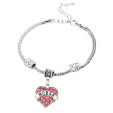 Crystal Pendant Silver Bangles Bracelets FREE