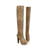 Leopard Over the Knee Boots
