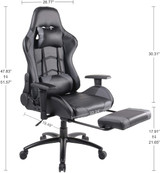 Ergonomic Swivel Gaming Chair With High Back PU Leather And Headrest