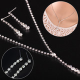 Women Jewelry Set conjunto feminino Necklace + Earrings Women Fashion Wedding Bridal Rhinestone Crystal Necklace Jewelry #125