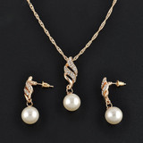 Fashion Bride Rhinestone Pearl Necklace Set Europe And America Wedding Jewelry Party Dress Earrings Jewelry