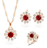 Amazing Price jewelry sets african bridal gold color necklace earrings Ring wedding crystal sieraden women fashion jewellery set