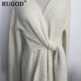 Cashmere V Neck Knitted Dress