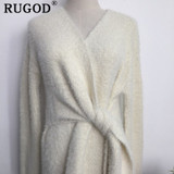 Cashmere V Neck Knitted Dress