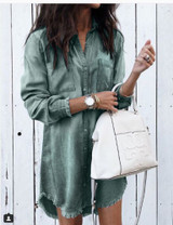 Female Mini Dress Ladies Turn-down Collar Shirt Short Dresses Female Mini Dress Ladies Turn-down Collar Shirt Short Dresses