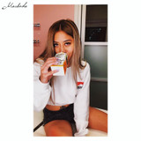 Cropped O-Neck Long Sleeve Sweatshirt