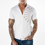 V Neck Turn Down Collar Shirts