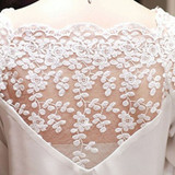 3\4 Sleeve Lace Hollow Casual Chiffon Blouse Crop Tops