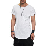 Brand Casual Clothing Fitness t shirt Men Fashion Extend Hip Hop Dance Summer