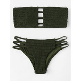 Ladder Cut Out Shirred Bikini Set