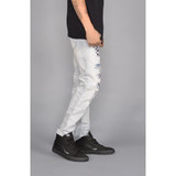 Seena Rip and Repair Tapered Jeans (Light Indigo)