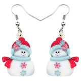 Acrylic Christmas Snowman Decoration Earrings