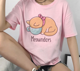 Kawaii Cat Graphic Funny Harajuku Aesthetic T-Shirt in Retro 90s Style Kawaii Cat Graphic Funny Harajuku Aesthetic T-Shirt in Retro 90s Style