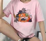 Kawaii Cat Graphic Funny Harajuku Aesthetic T-Shirt in Retro 90s Style Kawaii Cat Graphic Funny Harajuku Aesthetic T-Shirt in Retro 90s Style