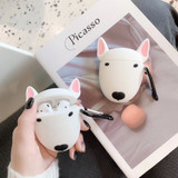 Kawaii Bull Terrier Silicone AirPods Case Earphone Protector