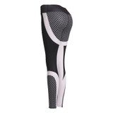 Hayoha Mesh Pattern Print Leggings fitness Leggings For Women Sporting Workout Leggins Elastic Slim Black White Pants