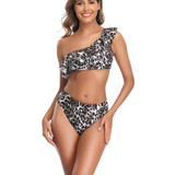 Womens One Shoulder High Waisted Bikini Set Two Piece Push Up Halter Swimsuits Bathing Suits