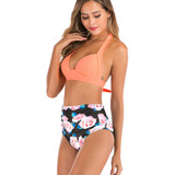 Womens High Waisted Bikini Set High Rise Two Piece Push Up Halter Swimsuits Bathing Suits
