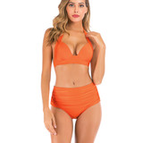Womens High Waisted Bikini Set High Rise Two Piece Push Up Halter Swimsuits Bathing Suits