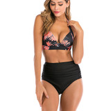 Womens High Waisted Bikini Set High Rise Two Piece Push Up Halter Swimsuits Bathing Suits