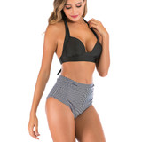 Womens High Waisted Bikini Set High Rise Two Piece Push Up Halter Swimsuits Bathing Suits