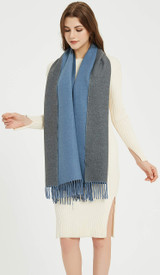 Premium Soft Elegant 2 Tone Virgin Wool Scarf Shawl Wrap