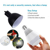 1080P HD WiFi IP Camera 360° Panoramic Fisheye Hidden cam Bulb Light Home Security Fisheye Bulb Lamp Night Vision Baby Monitor