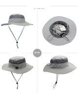 Breathable Mesh Polyester Wide Brim Bucket Hat (Unisex)  - 12 Colors