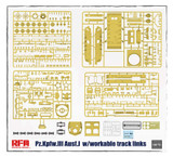 Rye Field 1/35 PzKpfw III Ausf J Tank w/Workable Track Links & Movable Figure Kit