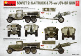 MiniArt Military Models 1/35 WWII Soviet 2-Ton 6x4 Truck & 76mm USV-BR Gun (New Tool) Kit