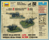 Zvezda Military 1/72 WWII 105mm LeFH18/18 Howitzer w/2 Crew Snap Kit