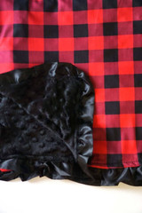 Plaid Blanket + Hair Bow SET (~Baby Shower Gift!!~)